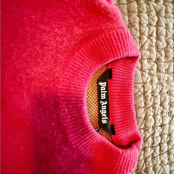 Palm Angels Pink and Yellow Flame Sweater